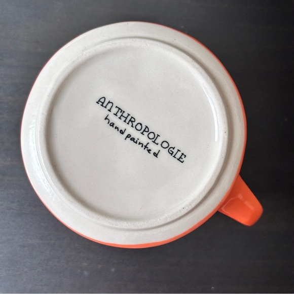 Anthropologie COLORWAY MONOGRAM "C" 14oz Mug Cup Orange White Alphabet Letter - Picture 5 of 5